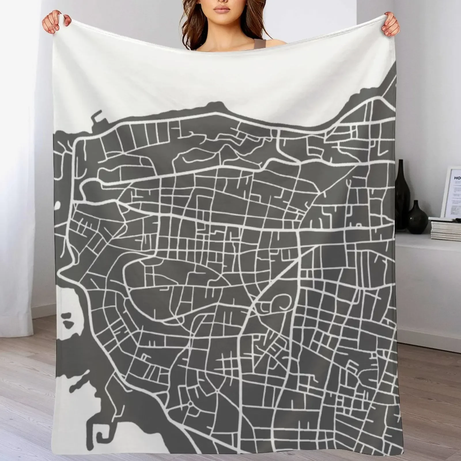 Map of Beirut Throw Blanket Heavy warm for winter Blankets