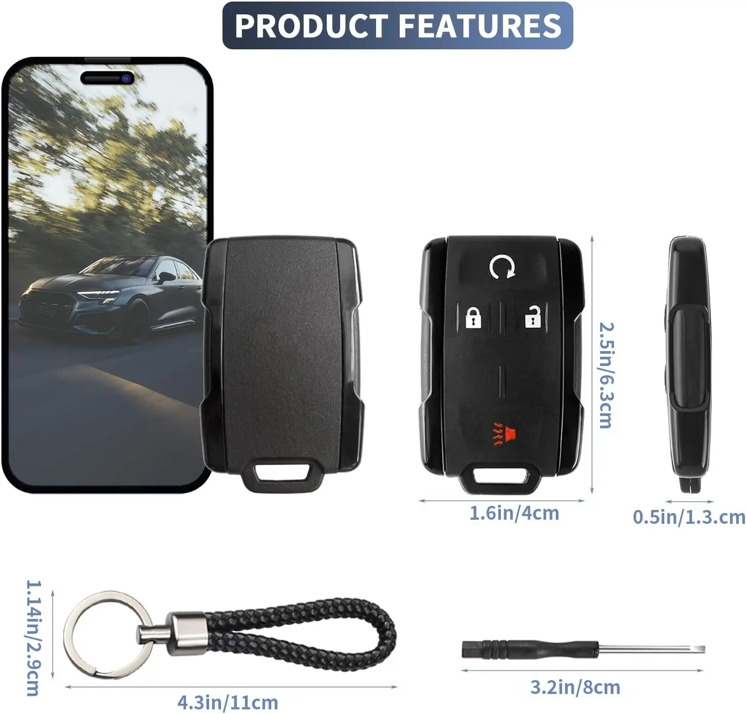 بديل لشيفي سيلفرادو كولورادو جي إم سي سييرا كانيون 2021 2020 2019 2018 2017 2016 2015 2014 مفتاح بعيد فوب شل #2