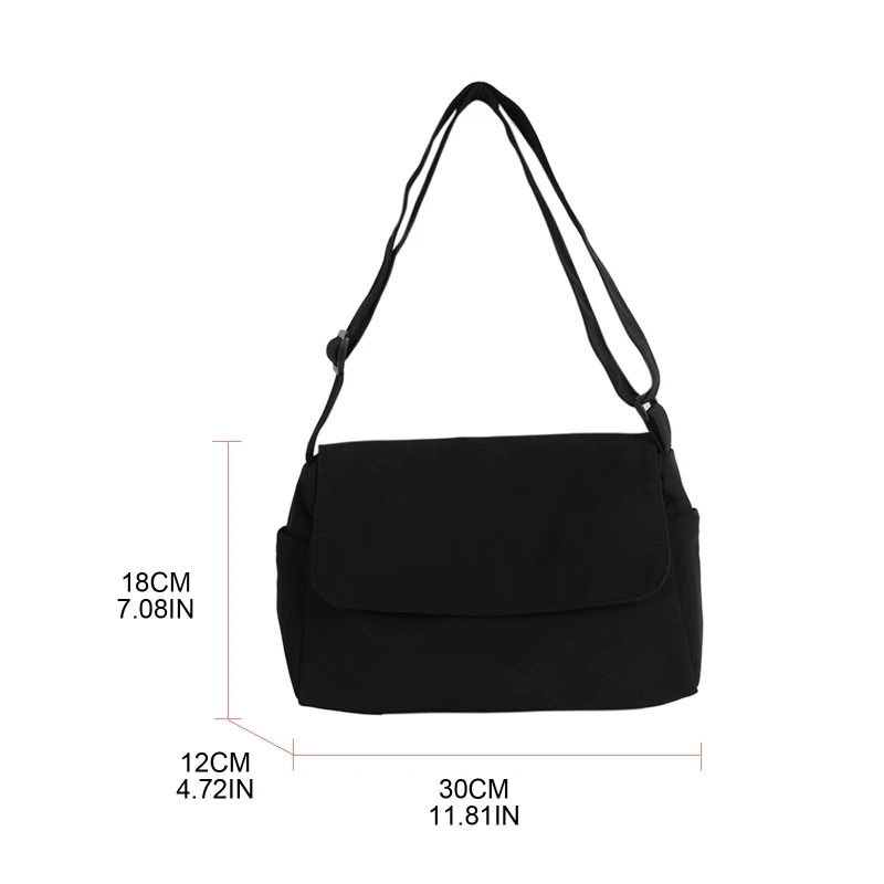 Waterproof Nylon Women Crossbody Bag Simple Ladies Bag Solid Color Shoulder Bags Metro Convertible Small Crossbody Bag