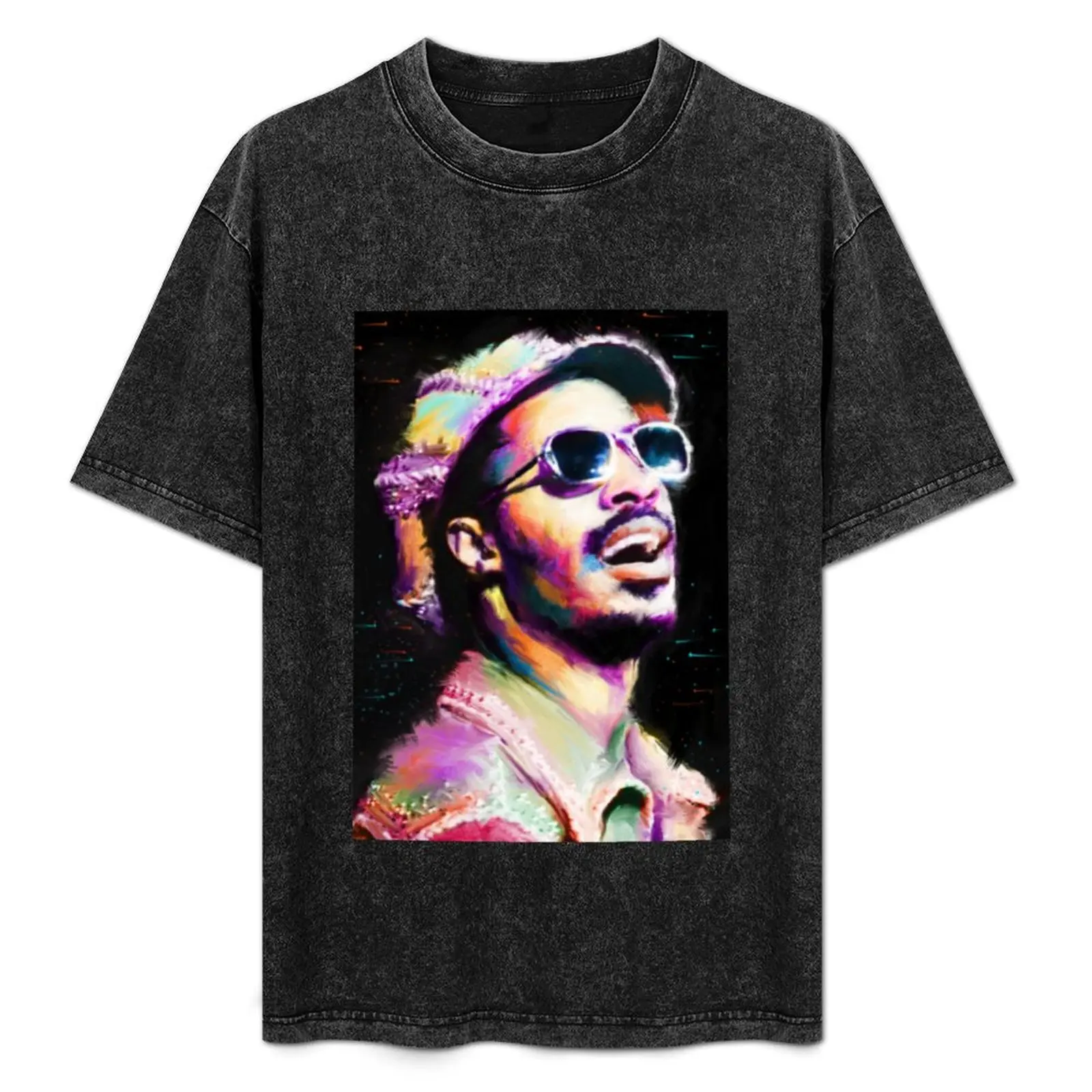 

Stevie Wonder Abstract colorful pop art Stevie Wonder_ T-Shirt anime figures quick drying shirts men graphic