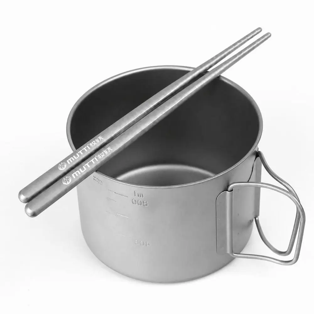 2 Pairs Durable Smooth Finish Chopsticks Lightweight Titanium Utensils Reusable Tableware Travel