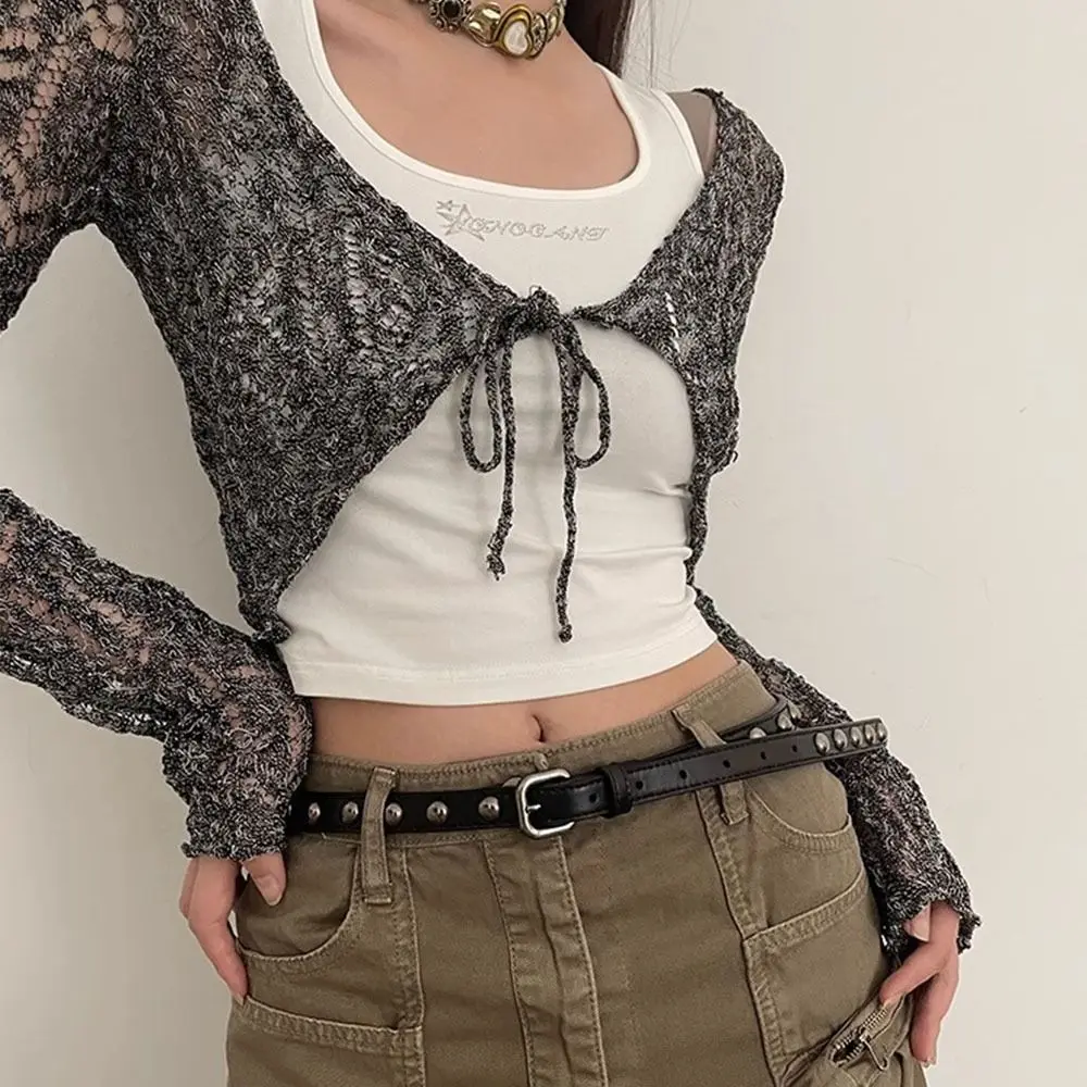 New Vintage Women's Belt American Thin Leather Rivet Waist Belt Punk Style Casual Dress Jeans Belt Spicy Girls