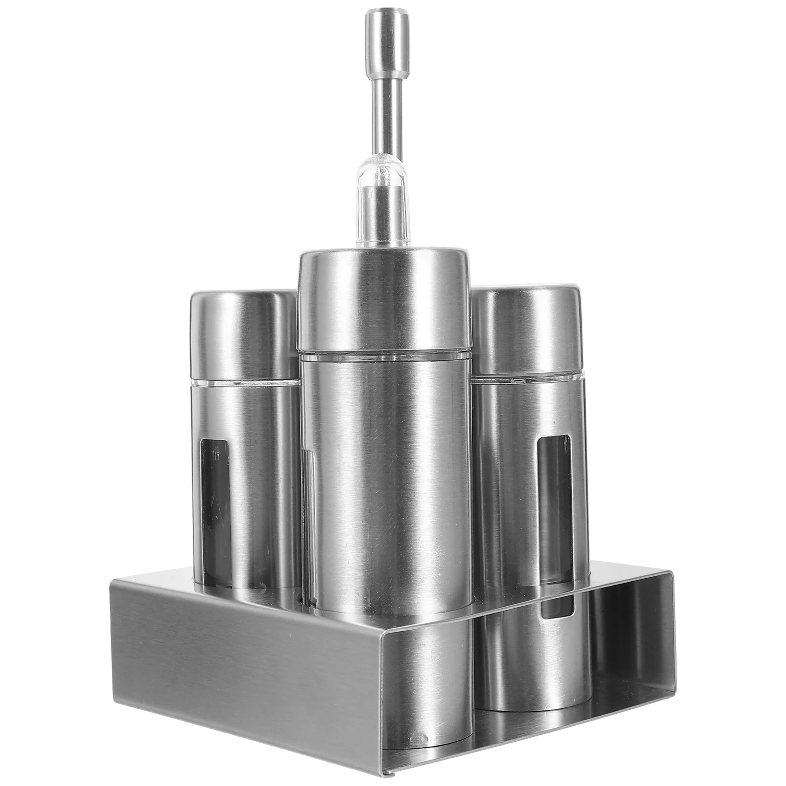 

Stainless Steel Seasoning Bottle Kitchen Condiment Bottles Metal Shaker Spices Jars Multifunction Salt Pepper Container Storage