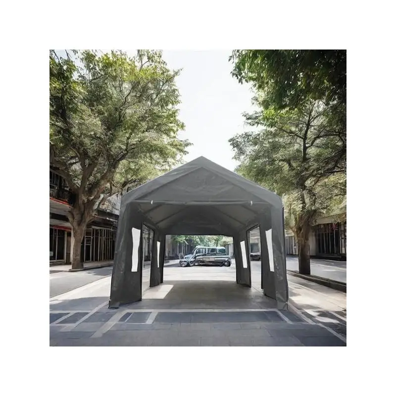 

Сверхмощная палатка с навесом 10x20 футов, беседка, карман, портативный гараж - серый цвет