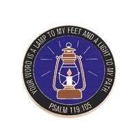 Your Word Is a Lamp To My Feet And a Light On My Path Badge Psalm 119:105 Brooch Christian Bible Jewelry