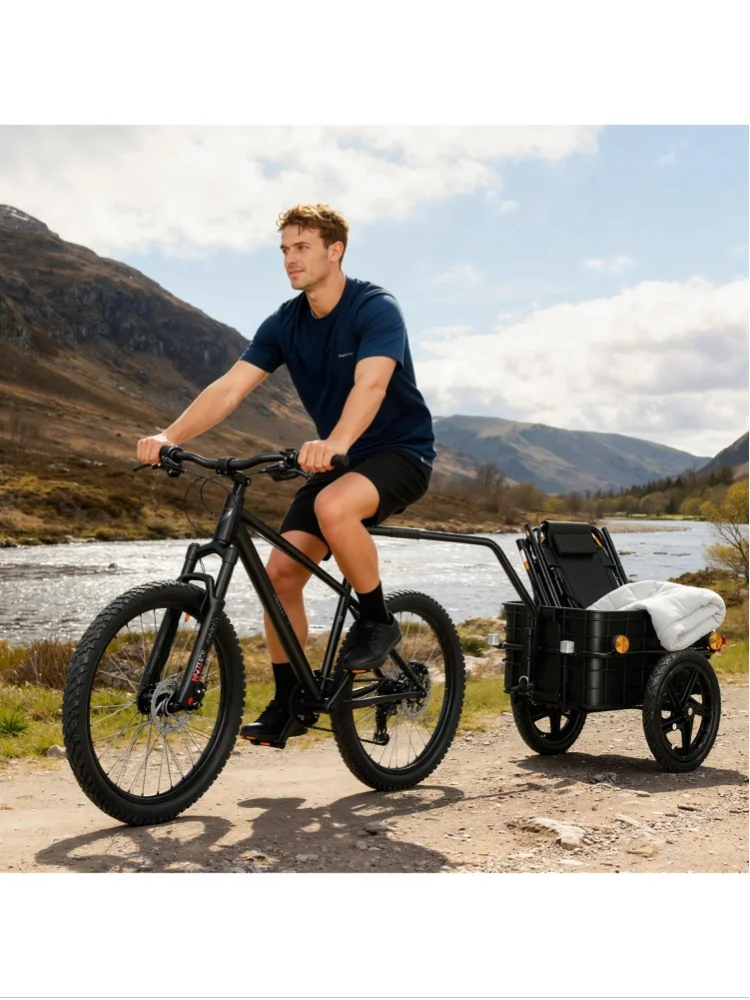 HOMCOM Fietskar 40 kg Oxford-doek afdekking met reflectoren en stalen frame 144x59x80 cm Rood en Zwart - afbeelding 2