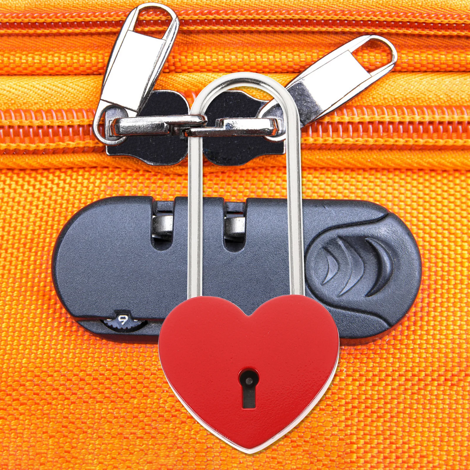 

1pc Heart-Shaped Durable Rustproof Padlock For Suitcase Cabinet Drawer Diary Travel Luggage Security Lock Small Metal