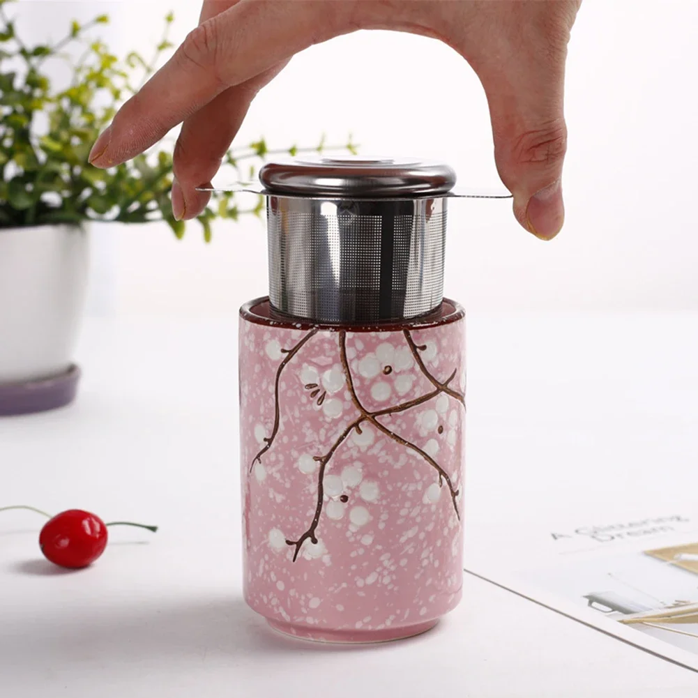 1PCS Tea Infuser Tea Leak Stainless Steel Infuser Diffuser Spice Teas Strainer Herbal Filter Tea Drain With Lid And Handles