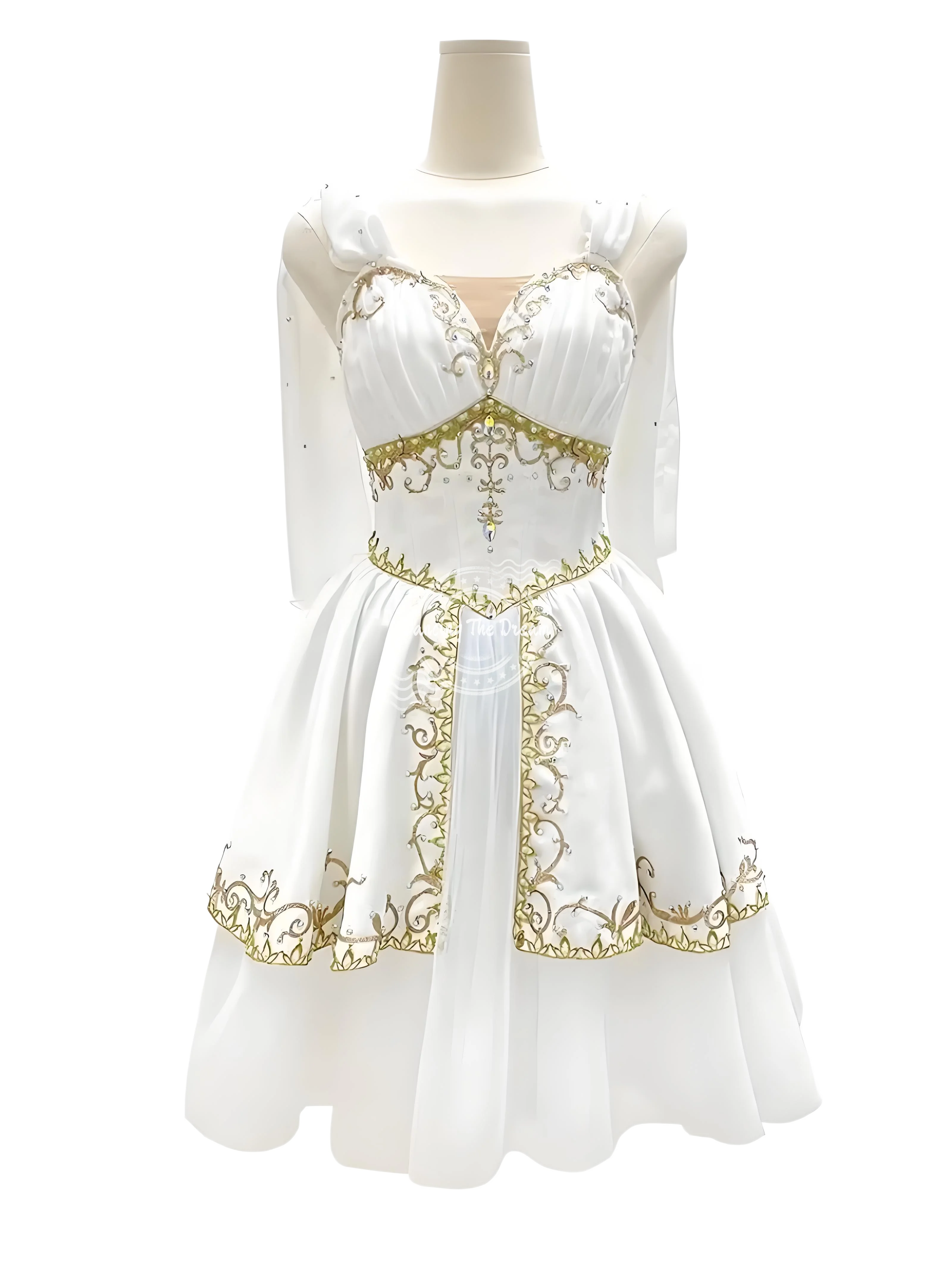

Luxurious White Gold - Embroidered Ballet Dress Enchanted White & Gold Embroidered Ballet Dress