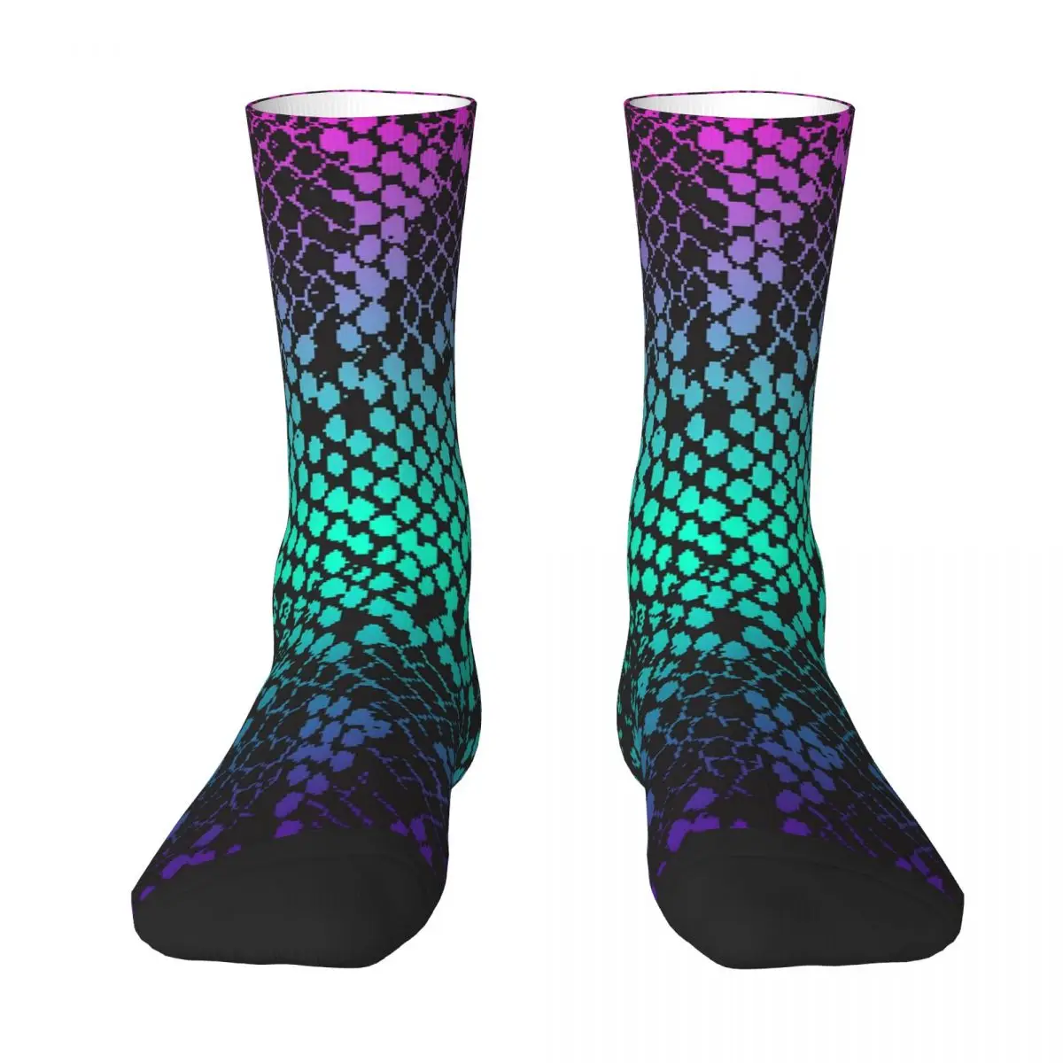 Multi-Color Snakeskin Socks Colorful Print Trendy Stockings Autumn Non Slip Unisex Socks Quality Custom Outdoor Sports Socks