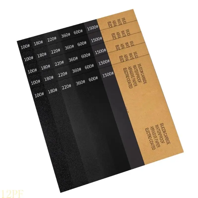 12PF Durability 60-2000Grit Sanding Sheets For Precise Metalworking Stone Carving