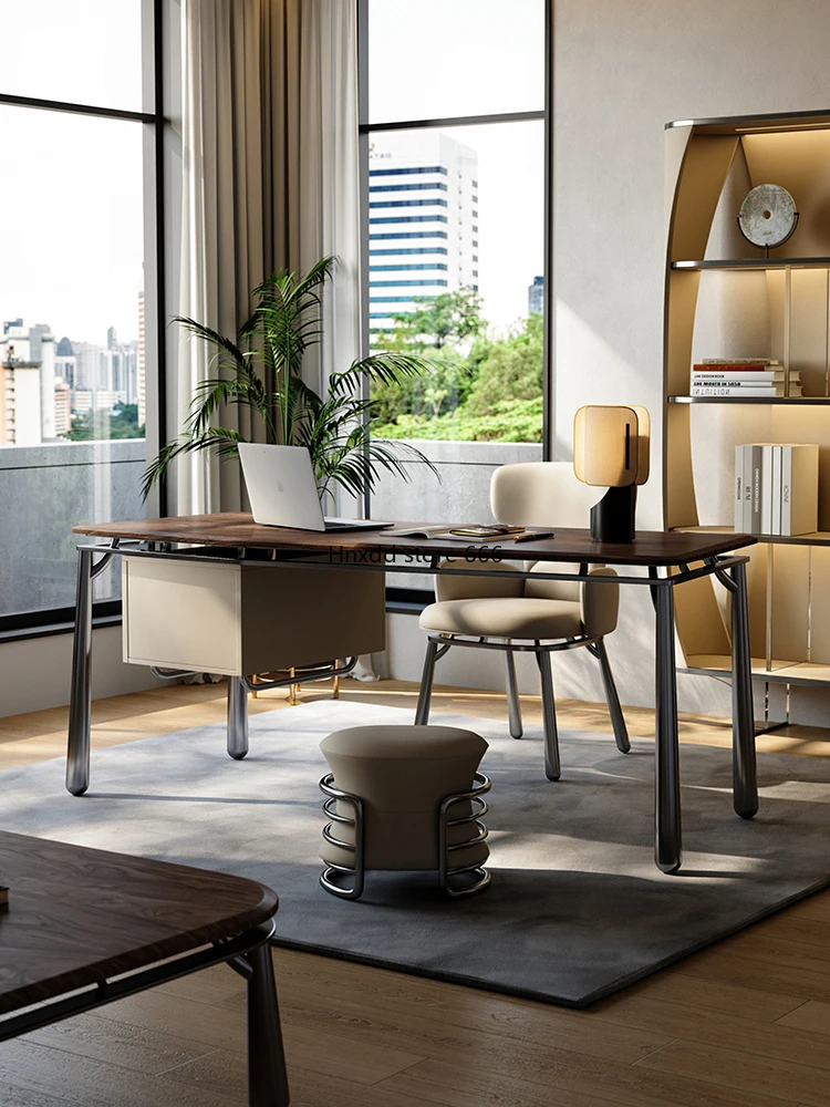 Simples sólida madeira Desk Storage, casa moderna