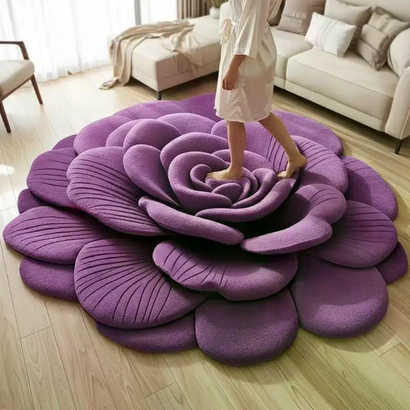 

Новый коврик для пола в форме цветка, мягкий, с пионами, прочный, 40x40 см, нескользящий, впитывающий, для ванной комнаты