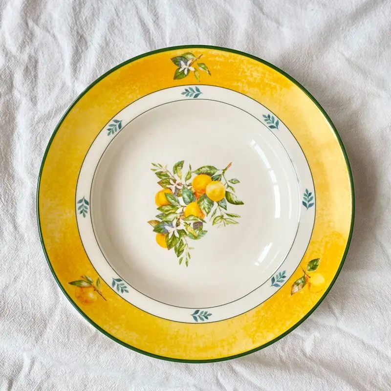 High-value home furniture European style Western food steak pasta plate yogurt bowl salad bowl appreciation board view 5
