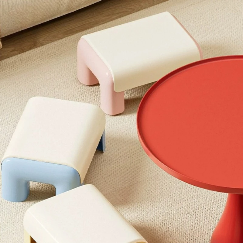 Modern Minimalism Interior cream style Stool Design Cute Household Furniture Household Bathroom shower bench Simple low chair