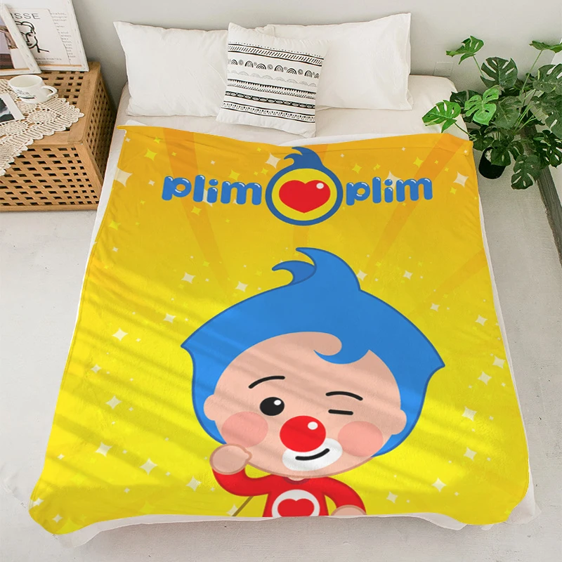 

Animes Blanket S-Plim Plims Nap Blankets Fluffy Soft Blankets Microfiber Bedding Warm Knee Fleece Camping Custom Nap Blankets