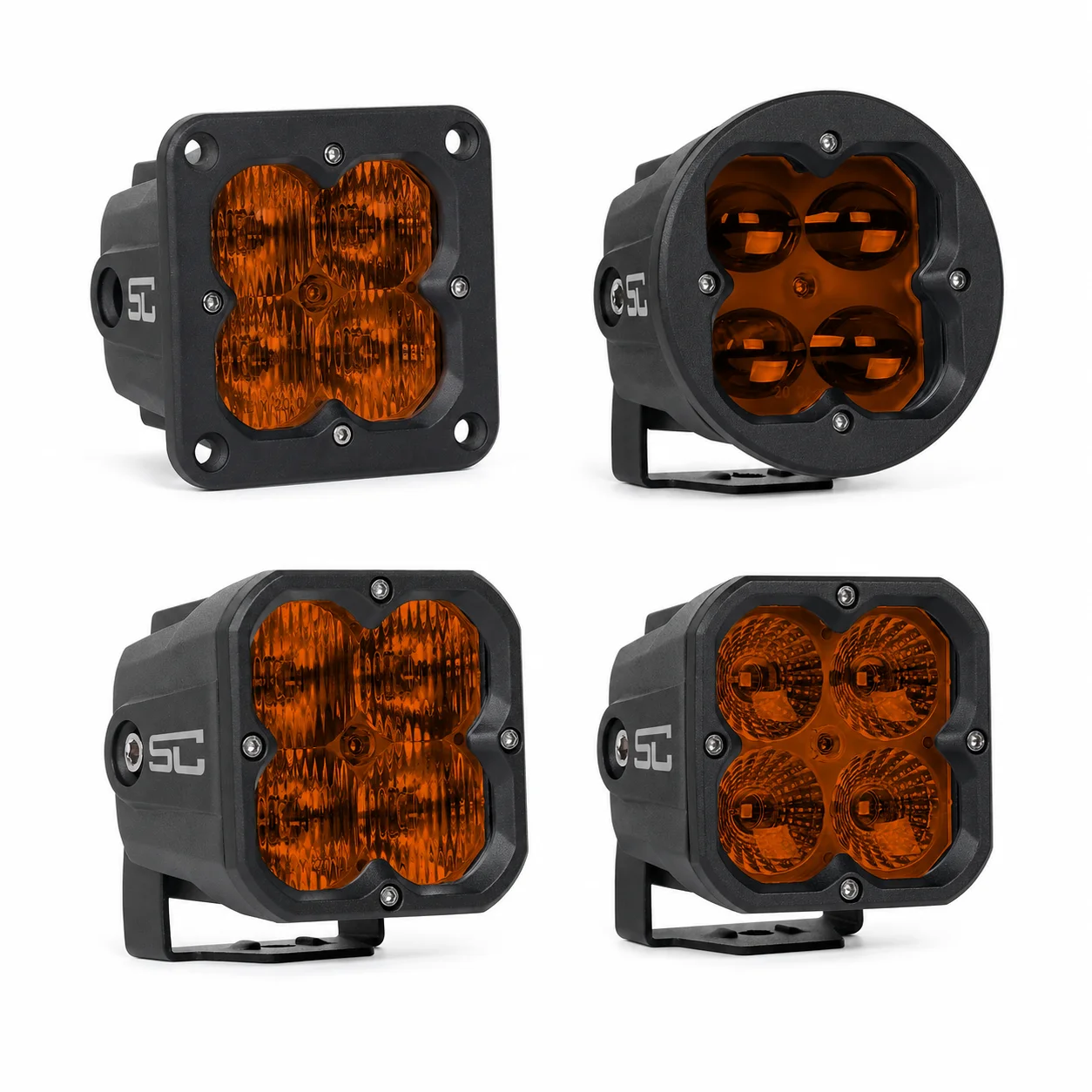 

OGA 2PCS 3" 40W LED Pods Amber Cube Lights Offroad with backlit Bumper Surface Flush Mount Driving Spot Fog Flood Reverse Backup