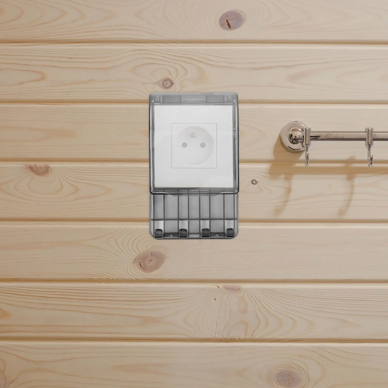 

Waterproof Splash Protector Cover Hooked Socket Storage Box Bathroom Socket Protector Outlet Cover Splash Guard