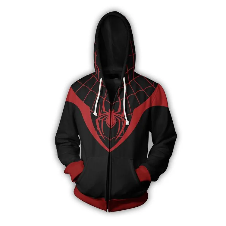 อะนิเมะ Superhero Spiderman Hooded Coat ชุดคอสเพลย์ผู้ชายผู้หญิง3D พิมพ์ดิจิตอลซิปเสื้อสเวตเตอร์ถักแจ็คเก็ตเสื้อ C36M149