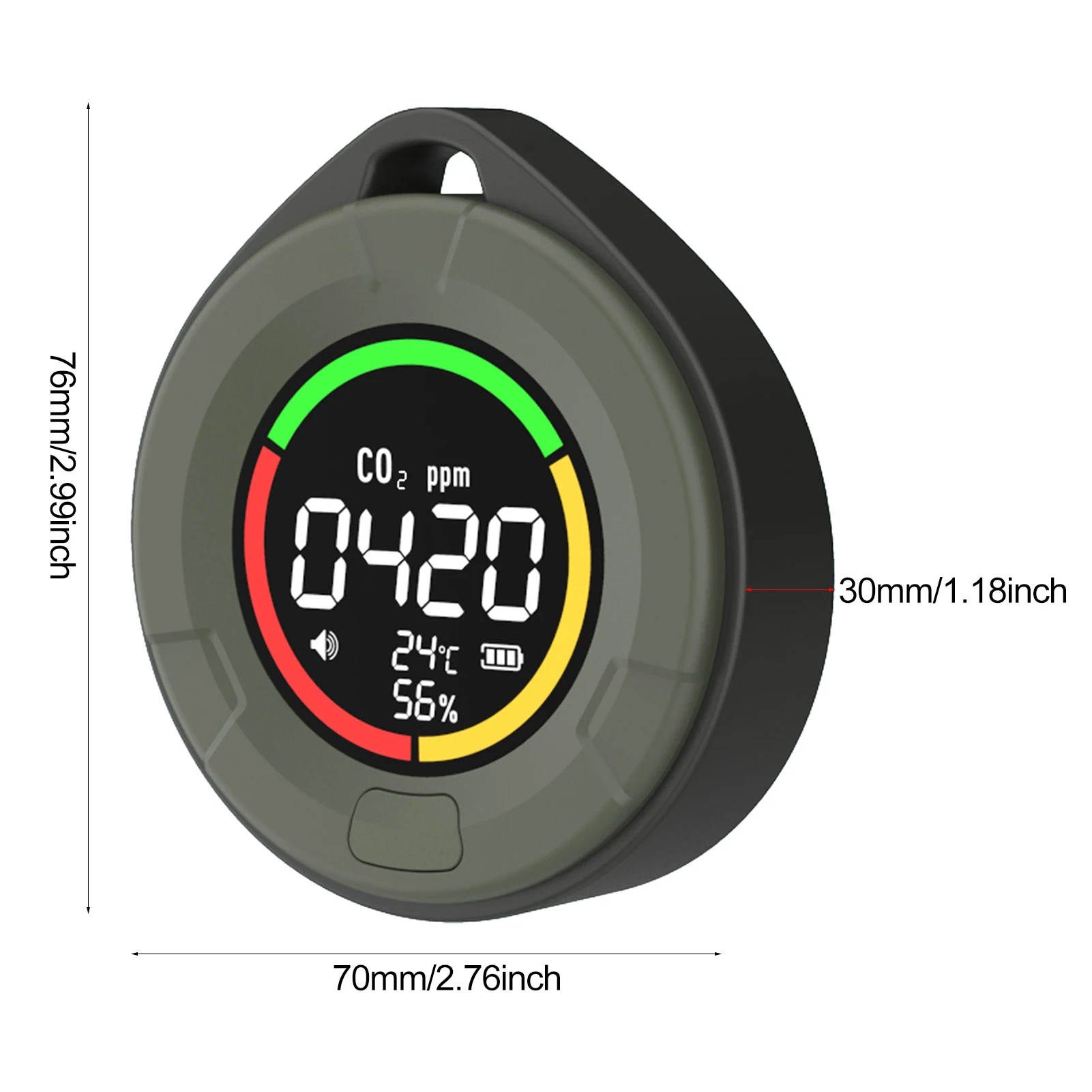 PTH-10C Mini Carbon Dioxide Detector Upgraded Air Quality Monitor Portable Carbon Dioxide Monitor Suitable for Indoor LCD Displa