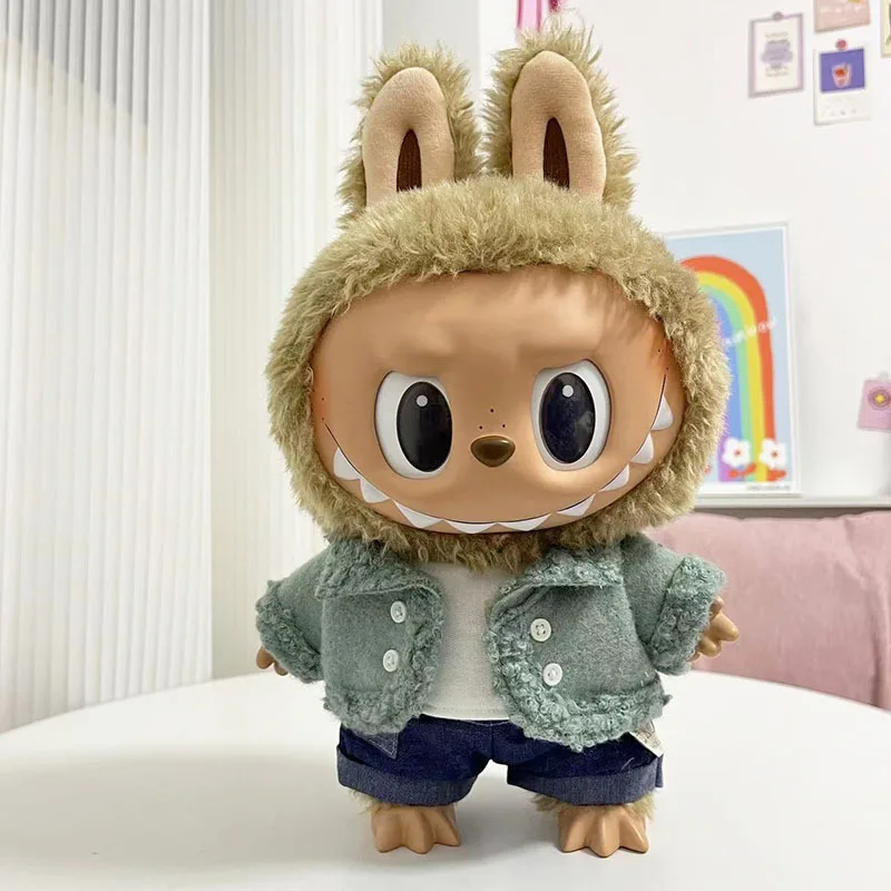 

38cm Doll Fashion Outfit Macaron Color Collectible Blind Box Cute DIY Clothes For Bjd Cosplay GiftLabubu Doll Clothes Series