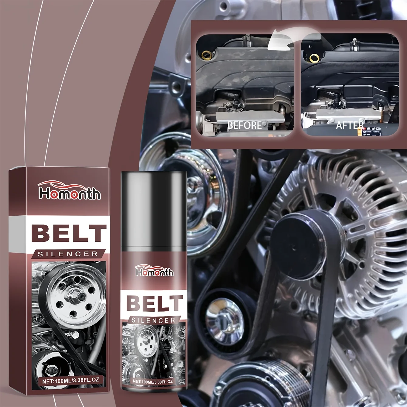 Car Belt Maintenance Spray Car Belt Noise Spray Extends Belt Life Engine Noise Lubrication Protection Antifriction Agent