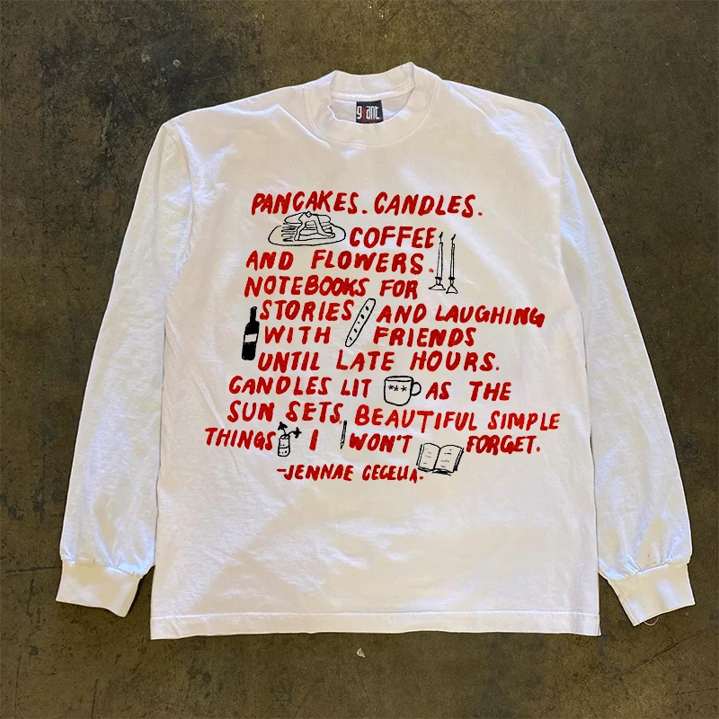 純綿-300-グラムオーバーサイズ長袖-t-シャツアメリカンスタイルレトロアルファベットプリント多用途最高品質の衣類アクセサリー