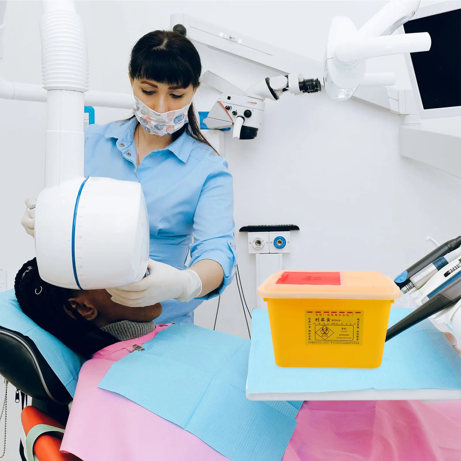 Safety Sharp Object Disposal Container for Needles Clinical Waste Sharps Bin with Leak-Proof Design