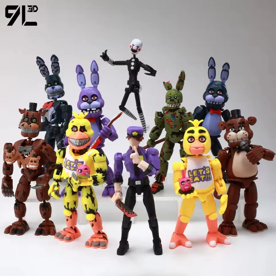 Figura de Acción Coleccionable de 9L3D, Juego de Terror Impreso en 3D, FNAF, Fazbear's Purple Guy, Modelo Anime Lucky13 Dummy Titan13