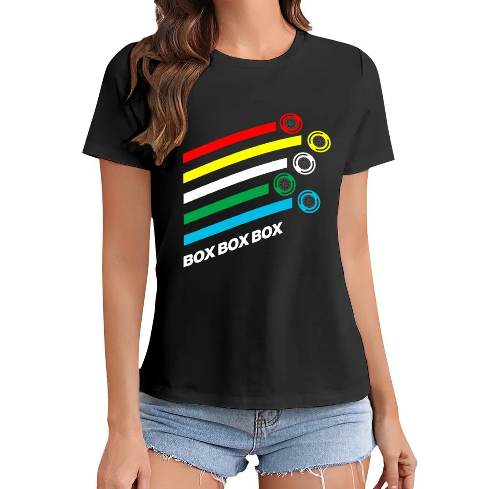 

Box Box Box F1 Tyre Compound Options T-Shirt anime clothes tops funny t shirts for Women