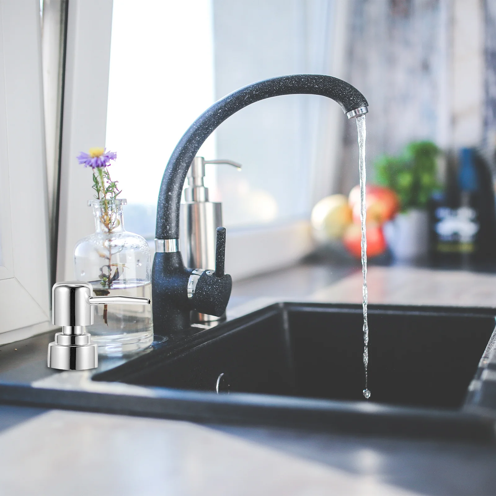 2 Piezas de Bomba de Repuesto para Botella de Loción, Cabezal de Bomba Dosificadora de Tipo Presión para Jabón, Champú y Líquidos de Alta Viscosidad, Tubo de 20 cm Compatible con 2.5 cm