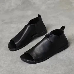 2024 Women PU Sandals Summer Women Shoes Sandals Comfortable Women Thick Sole middle Heels Mother Shoes Female sandals