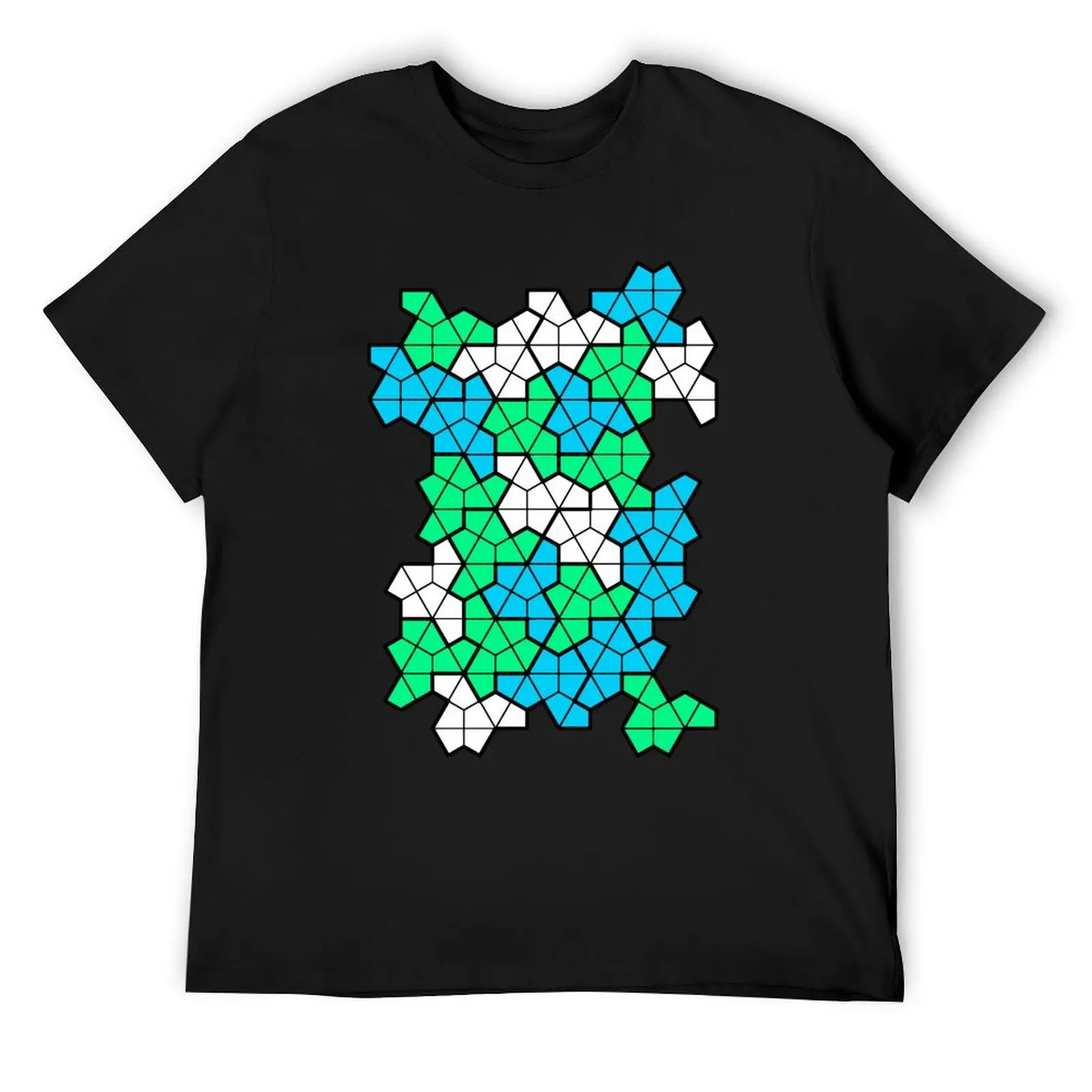 

Einstein Aperiodic Monotile Tiling Vintage Math Design on Black Background T-Shirt customs man clothes Men's t-shirt