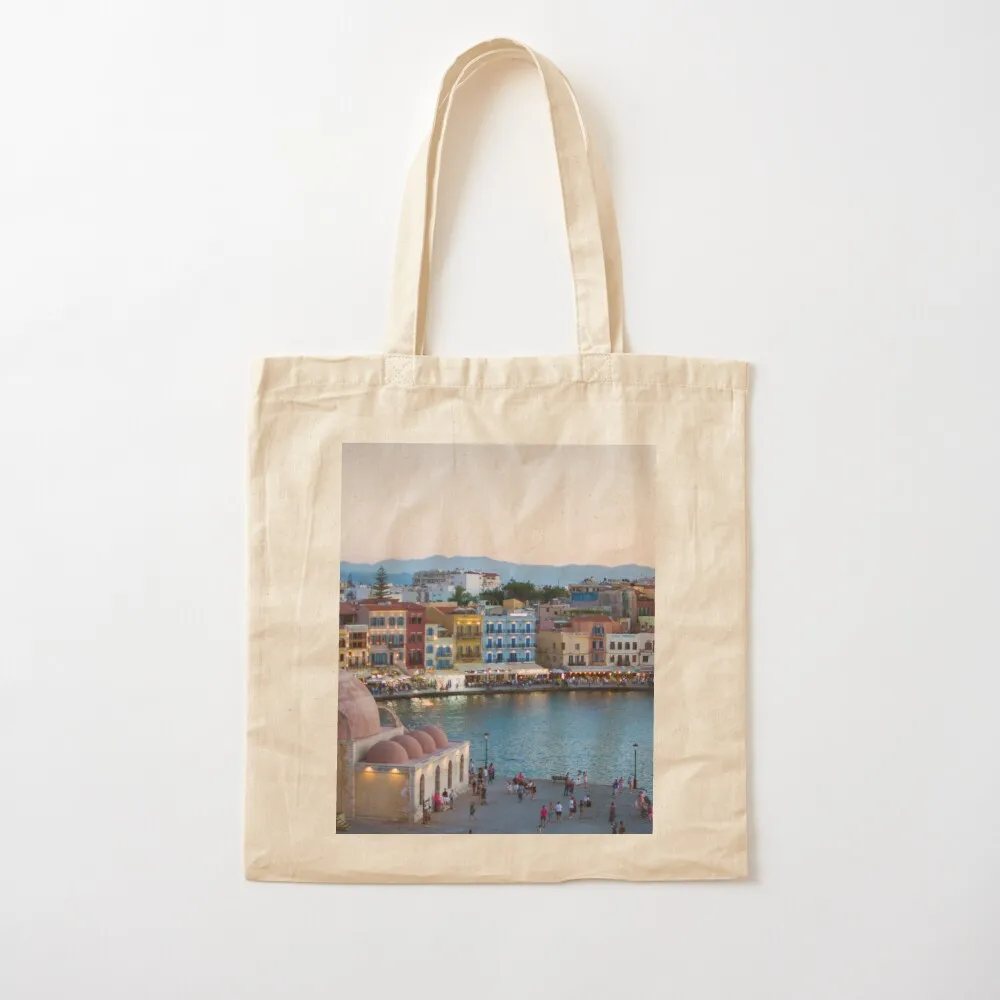 

Old harbor of Chania Tote Bag Women's shopper Women bags tote bag canvas tote bag women