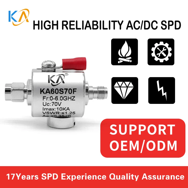 Ka60S70F Switch Type Antenna Feeder Coaxial Signal Arrester Sma-Jk 6Ghz High Frequency Antenna Feeder Surge Protection