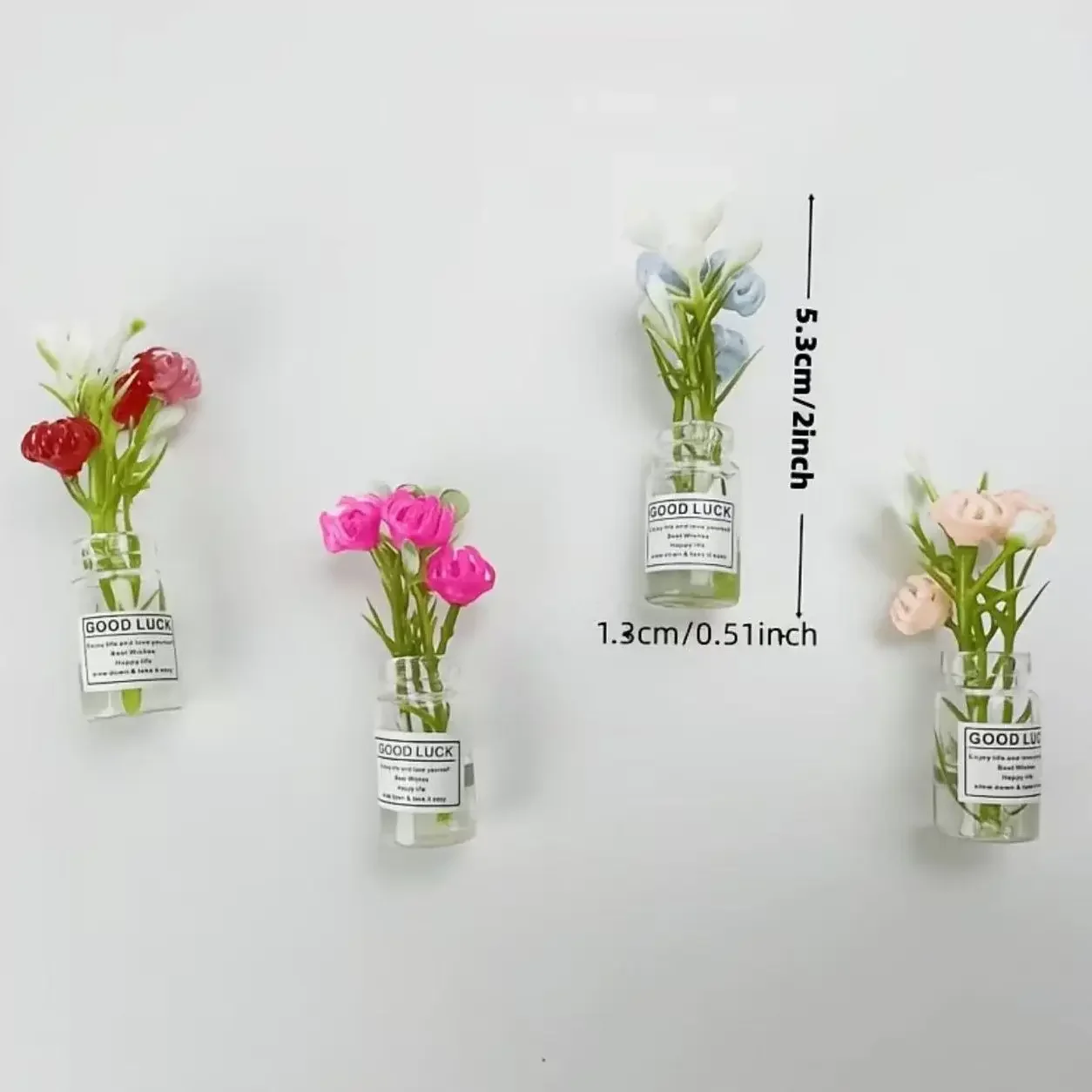 8-Piece Mini Glowing Vase Magnets, 3D Refrigerator Magnets, Cute Small Kitchen Decor, Fun Holiday Gift, Festive Home Accessories, Cute Fridge Magnets