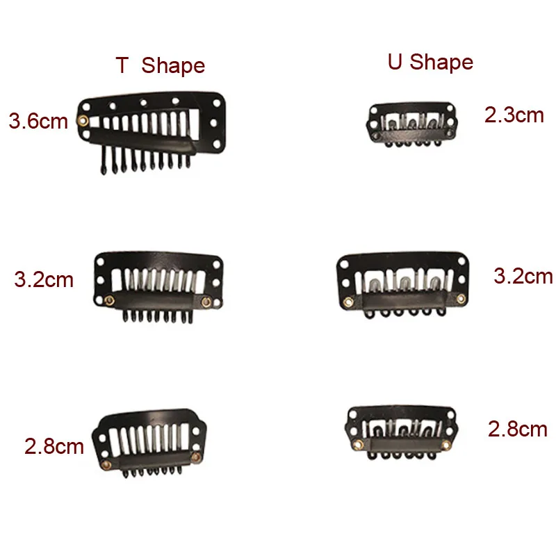 30 sztuk 2.3cm-3.6cm klipsy do przedłużania włosów klipsy do peruk do ludzkich włosów grzywka Snap spinki do włosów do przedłużania metalowy grzebień do zamknięcia