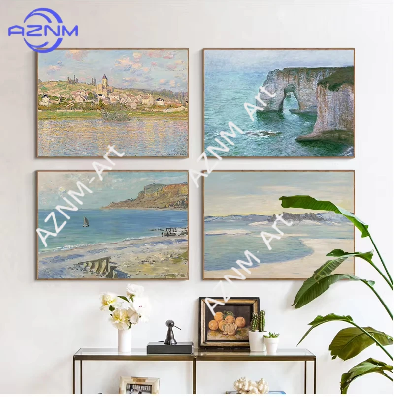 1 Stück berühmtes Claude-Monet-Leinwandgemälde und Drucke, modische moderne Wandkunstbilder für Wohnzimmer, Schlafzimmer, Esszimmer, Café