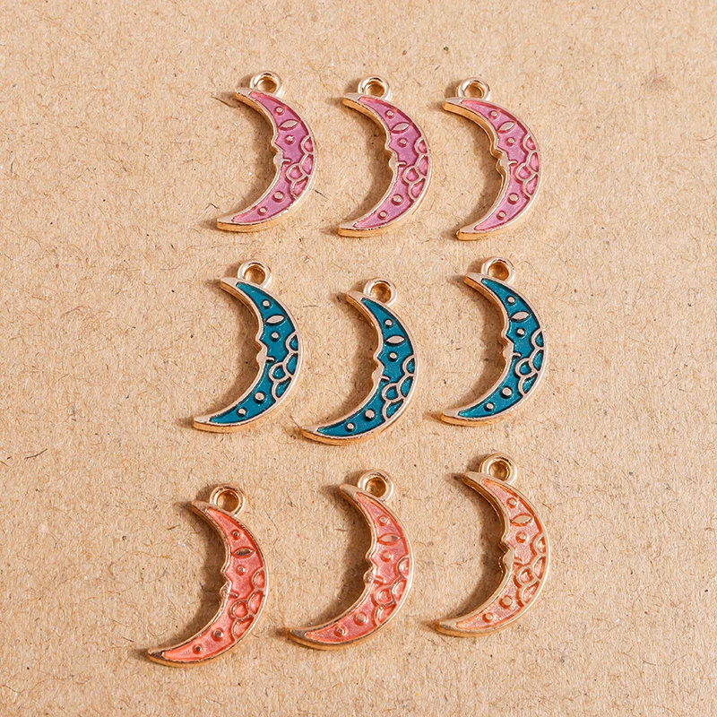 10 Stück Mix Emaille Galaxie Planet Raum Charms für Halsketten Armband Ohrringe Mond Sterne Anhänger DIY Schmuck Herstellung Zubehör – Detail 20