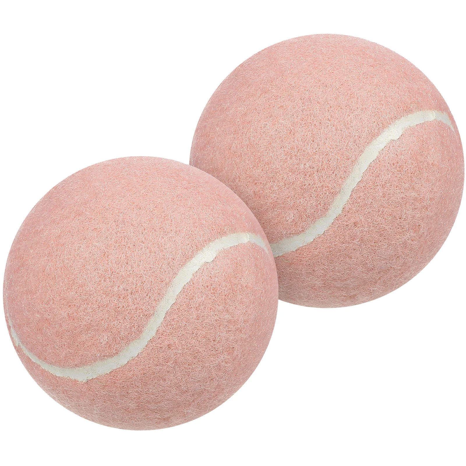 

2Pcs Training Tennis Balls Pink Rubber for Player Practice Groundstrokes Volleys Serves Enhanced Reaction Time Playground Use