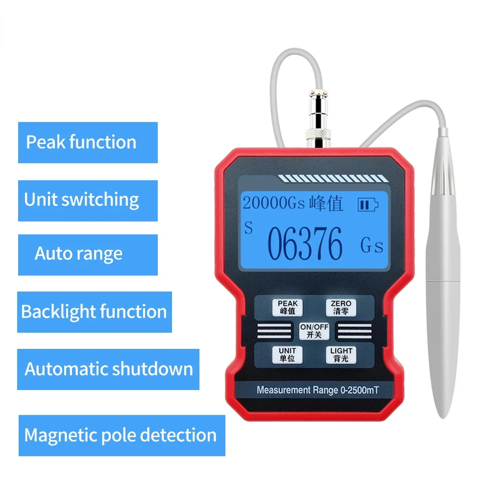 High-precision Gauss Meter Digital Tesla Koot Magnetic Field Intensity Detector Handheld Flux