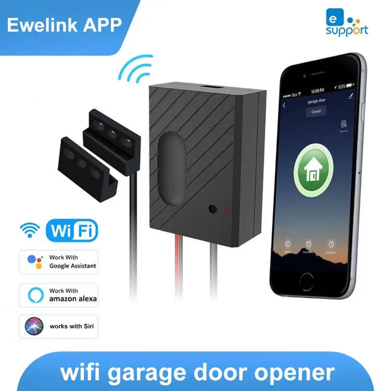 

Smart Garage Door Opener DC5V Mobile Phone Remote Tuya Smart Life App Controller Support Alexa & Google Assistant No need Hub