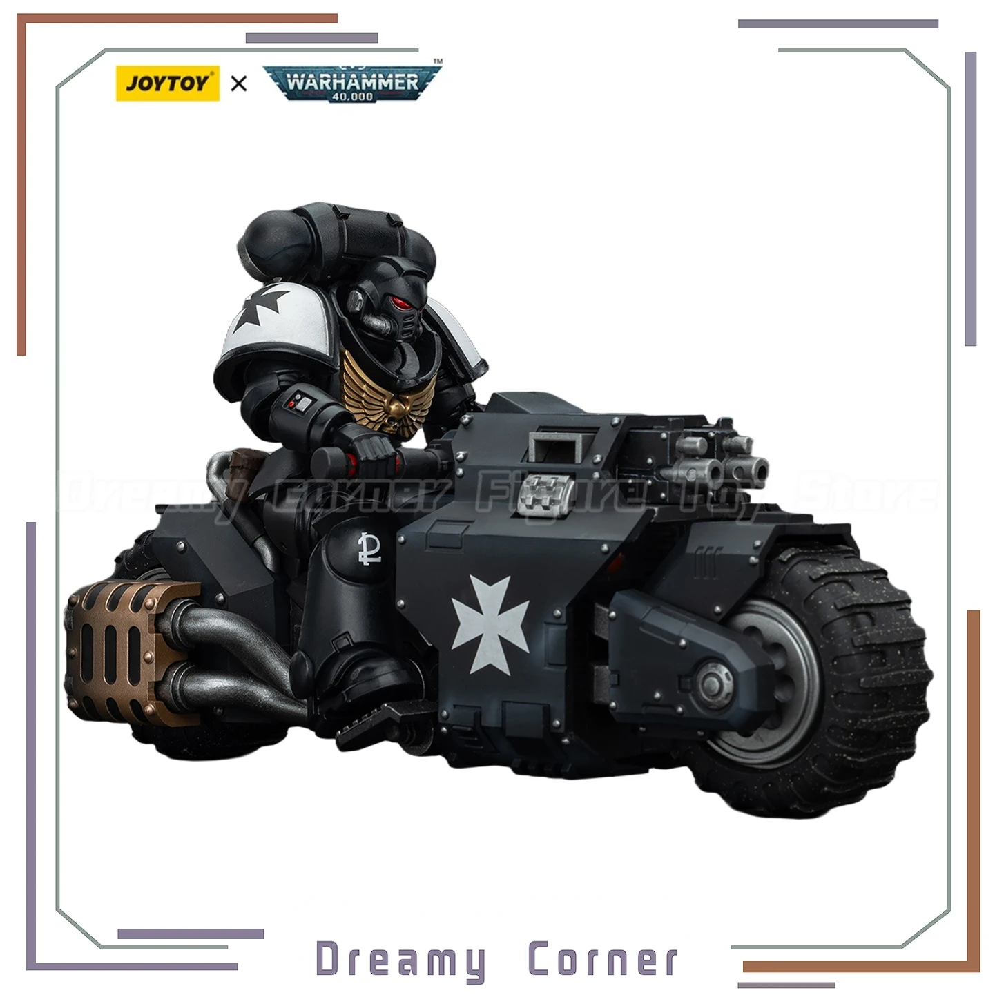 

【In Stock】JOYTOY Warhammer 40K Space Marines Black Templars Outriders Brother Valtus 1/18 Action Figures Models Toys