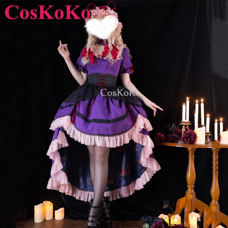 

CosKoKo Yakumo Yukari Cosplay Anime Game Touhou Project Costume Gorgeous Sweet Formal Dress Halloween Party Role Play Clothing