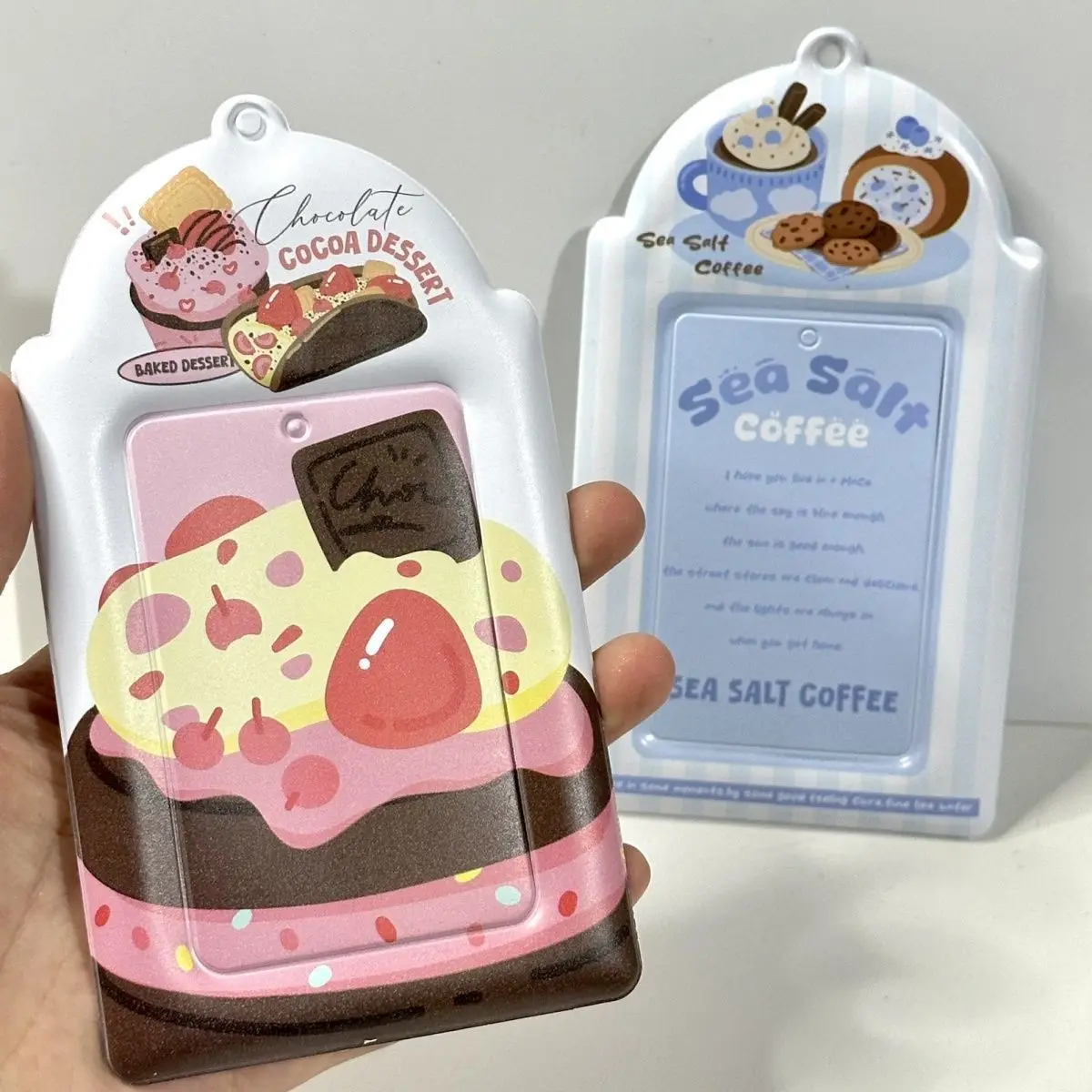 2pcs Cute Cartoon Cake Photocard Holder Polaroid Photo Storage Case Simple 3 Inch Kpop Idol Card Protector