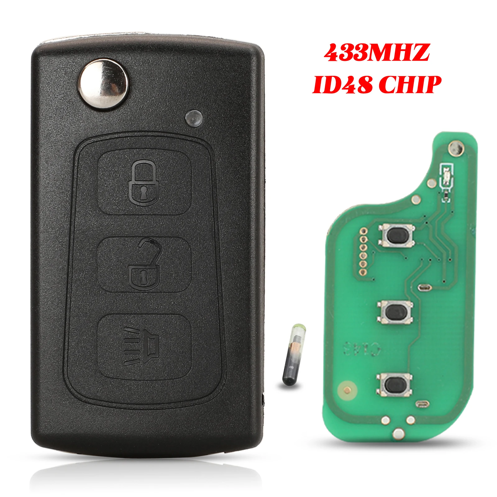 Jingyuqin 3-Tasten-Fernbedienung Autoschlüssel 434Mhz Mit ID48-Chip Für Great Wall Hover Haval H3 H5 Faltbarer Kontrollschlüssel