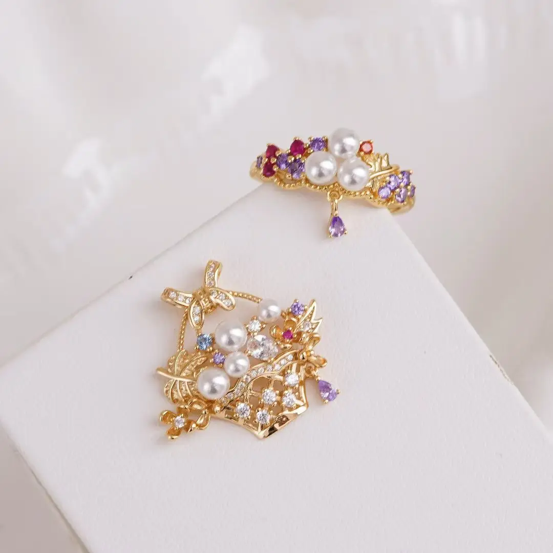 

Кольцо и подвеска из стерлингового серебра 925 пробы, крепления, фурнитура, красивый комплект ювелирных изделий, детали, фурнитура для жемчуга размером 4-4,5 мм