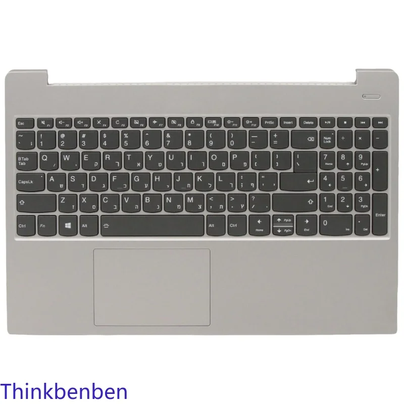 

HB Hebrew IL Israel Grey Keyboard Upper Case Palmrest Shell Cover For Lenovo Ideapad S340 15 15IWL 15IML 15API 15IIL 5CB0S18761