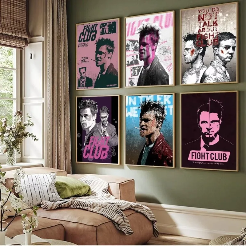 Fight Club Poster No Framed Poster Kraft Club Bar Paper Vintage Poster Wall Art Painting Bedroom Study Stickers