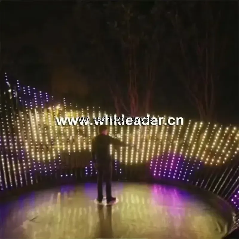 Wmwmnu Interactive Light Equipment Outdoor Art Installation for Kinect Captures Wall Game 3D Art Dynamic Wings Motion Sound